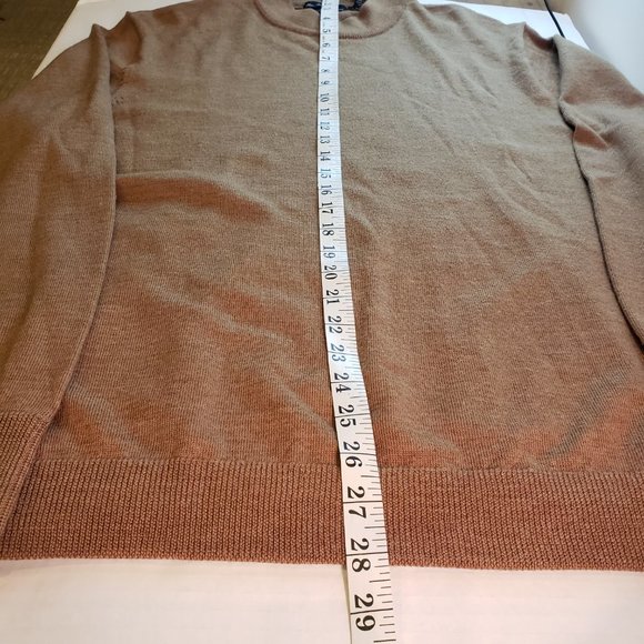 W.H. Belk Sportswear Merino Wool Long Sleeve Mock Turtleneck Tan Sweater Size L - Picture 5 of 7
